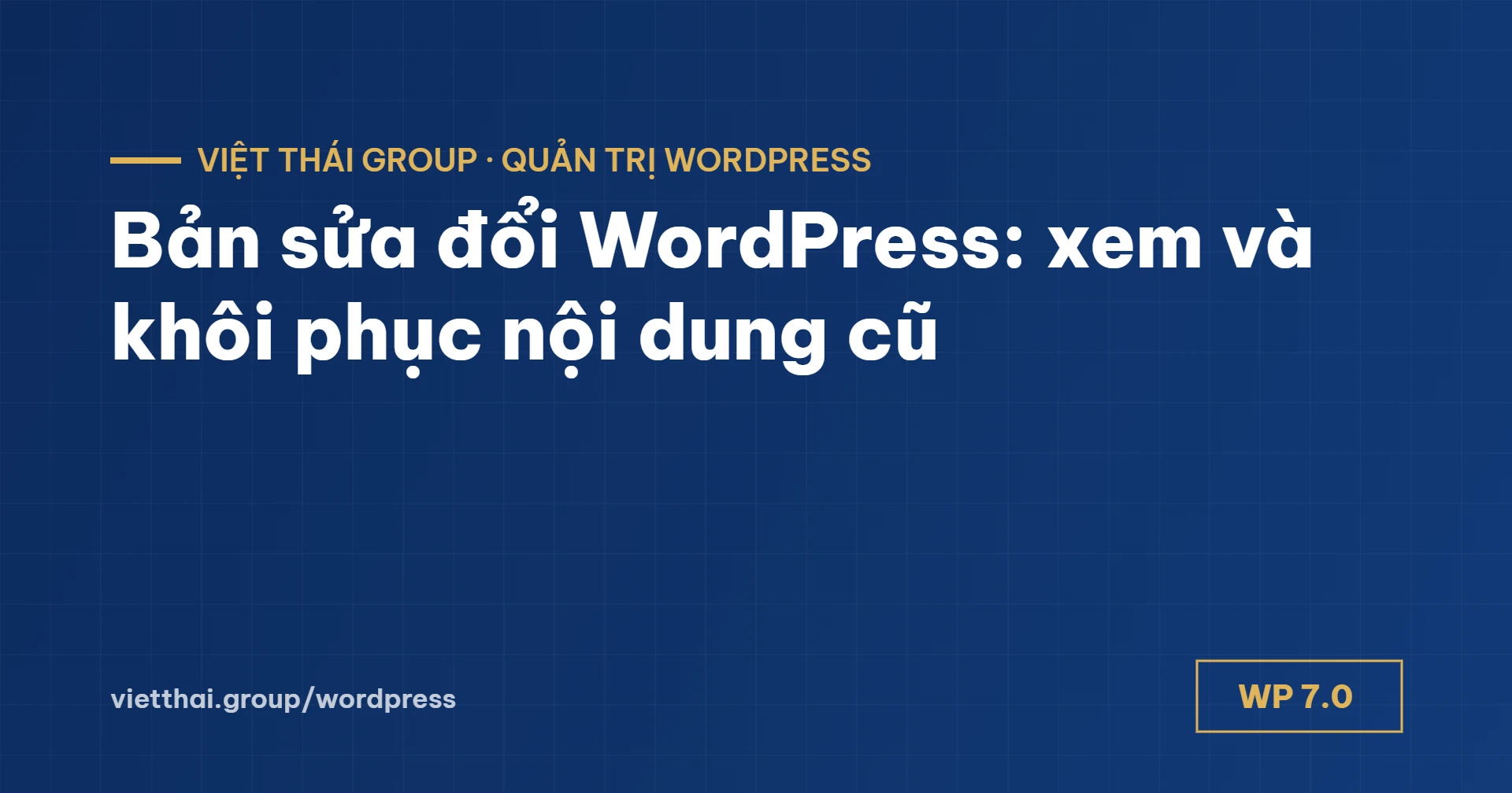 Bản sửa đổi WordPress: 5 bước xem và khôi phục nội dung cũ