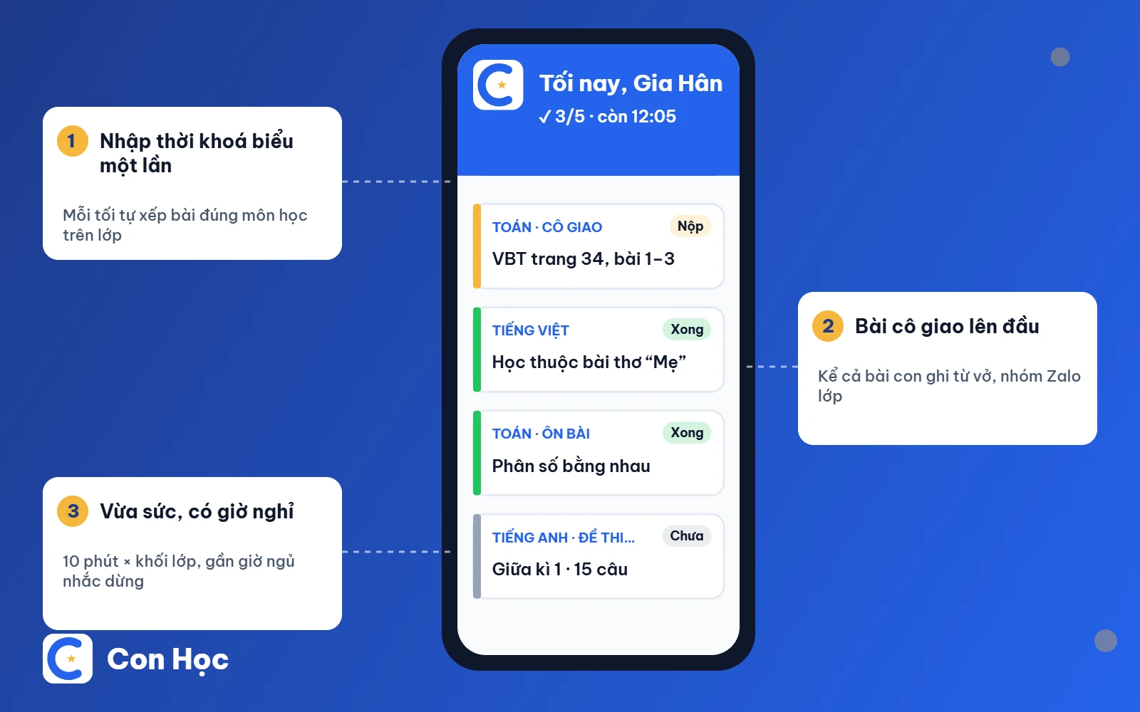 Kèm con học ở nhà với tính năng Tối nay tự soạn của Con Học
