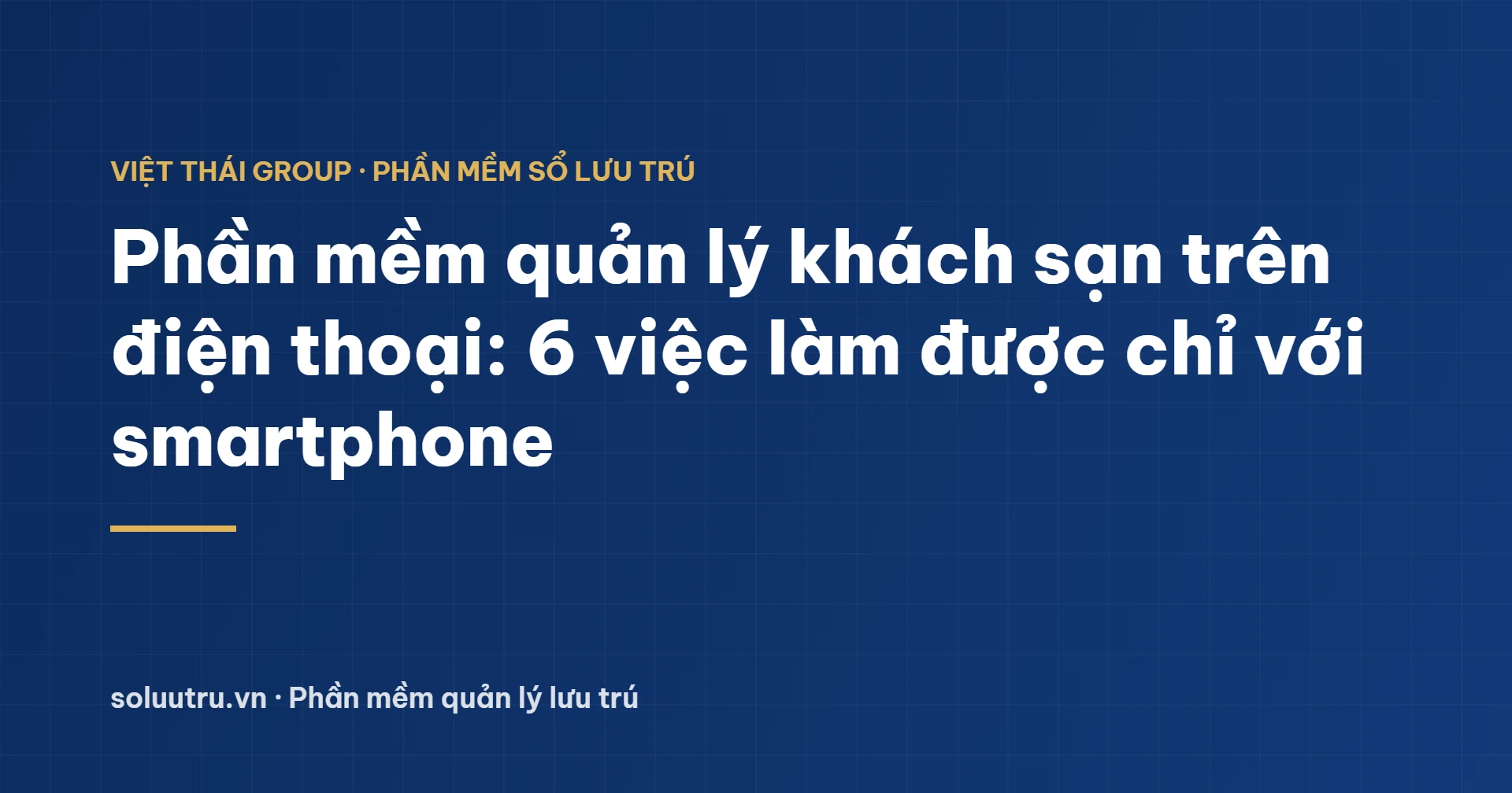phần mềm quản lý khách sạn trên điện thoại