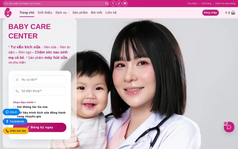 Thiết kế website Baby Care Center - Website doanh nghiệp