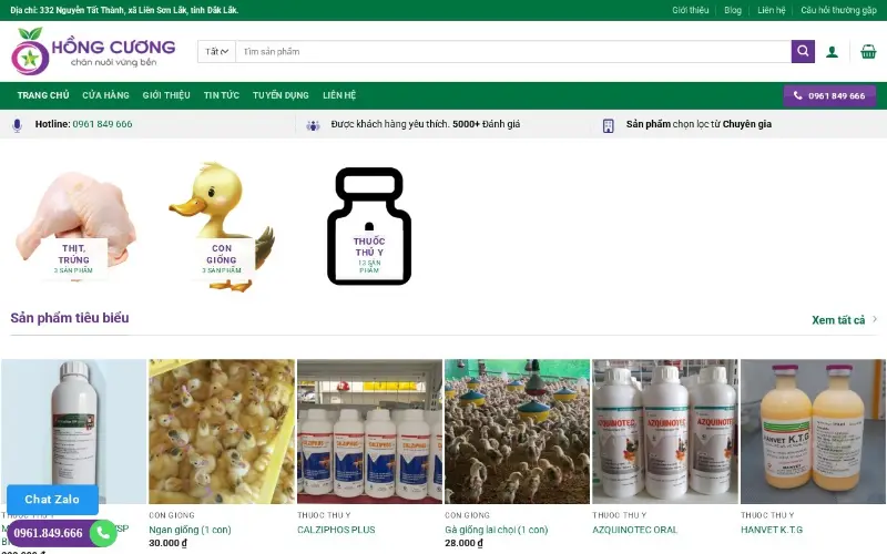 Thiết kế website Hồng Cương - Website bán hàng