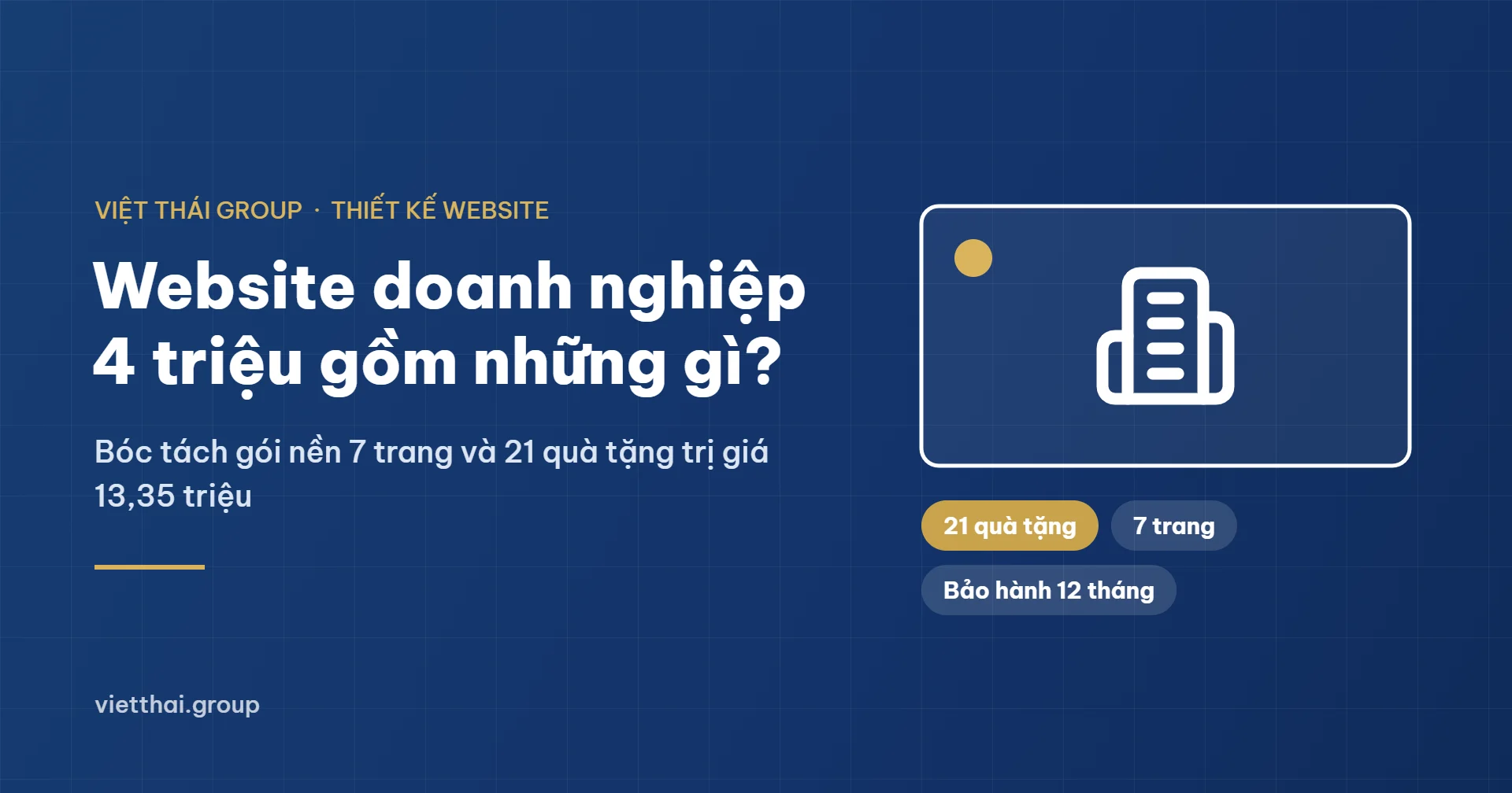 Website doanh nghiệp 4 triệu gồm những gì